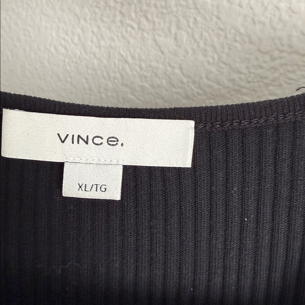 Vince Black Ribbed Tank - Picture 4 of 5